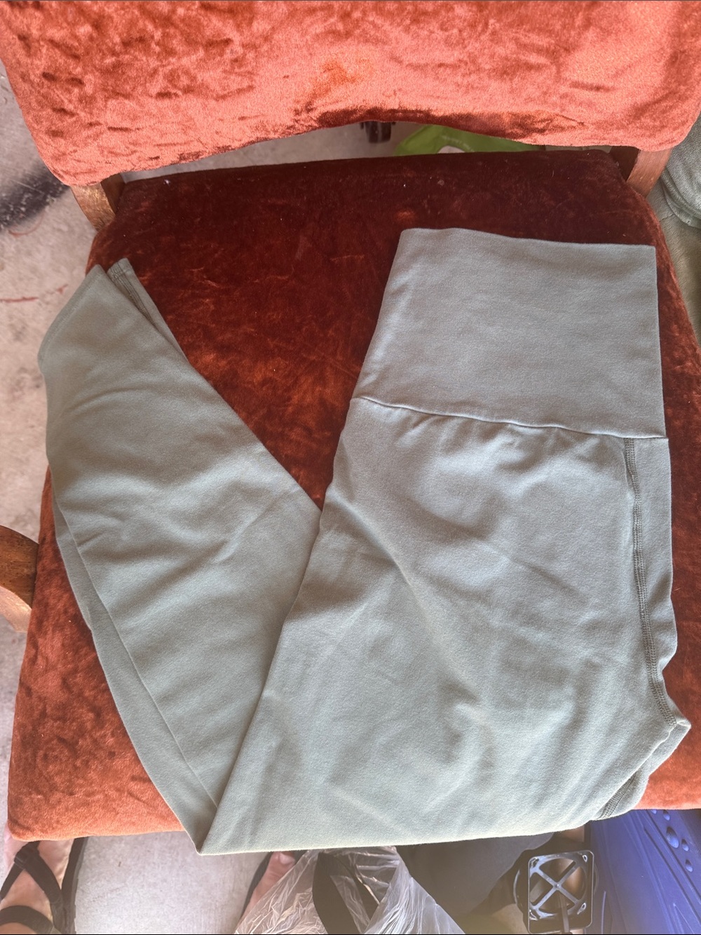 Purakai Organic Cotton High-Waist light olive Green Leggings